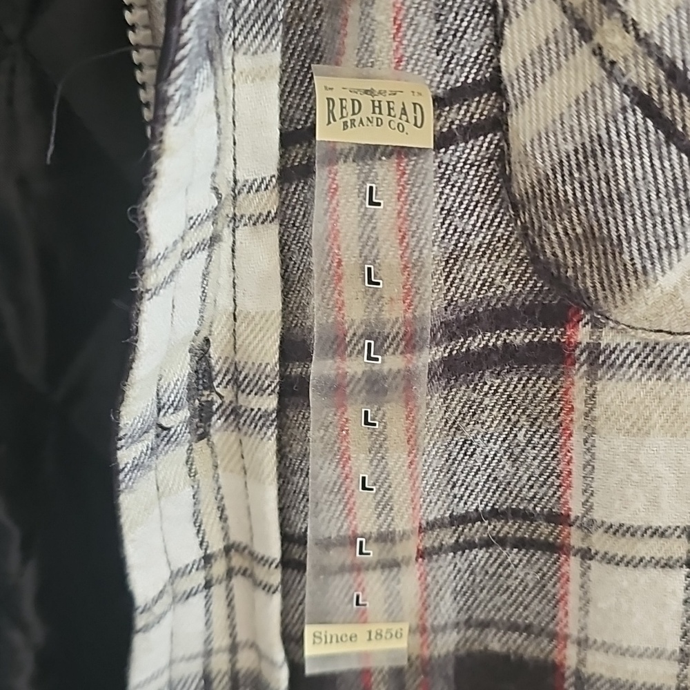 RedHead Men’s Plaid Hooded Shirt Jacket - Black & Cream - Picture 3 of 10